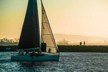 sailboat at sunset