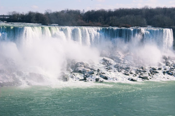 Niagara Falls waterfall on a sunny day, Canadian side