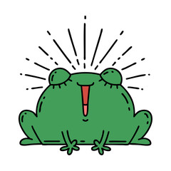 traditional tattoo style happy frog