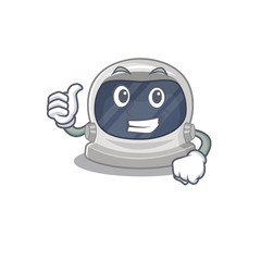 Astronaut helmet cartoon character design making OK gesture