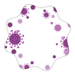 Coronavirus Covid 19. Virus icon. Purple virus flat design illustration. Vector