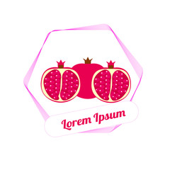 Pomegranate and Healthy Fruit design with modern style, vector illustration. fruit juice logo vector