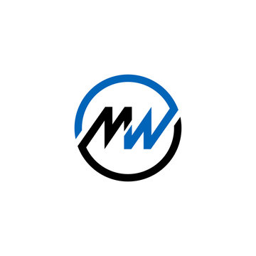MW Initial Logo design Monogram Isolated on white background