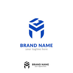 Abstract logotype letter G M logo icon symbol