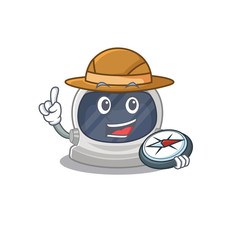 mascot design concept of astronaut helmet explorer with a compass