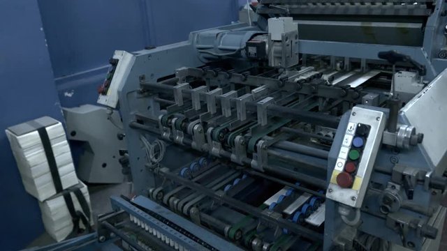 Offset printing machine close up shoot 