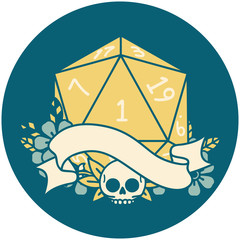 natural one d20 dice roll illustration