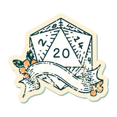 natural twenty D20 dice roll illustration