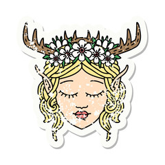 elf druid character face grunge sticker