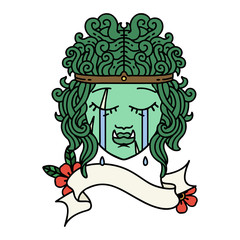 crying orc barbarian character face illustration