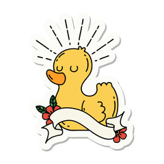 sticker of tattoo style rubber duck