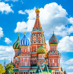 Fototapeta na wymiar St. Basil's Cathedral ancient architecture on Red Square in Moscow City, Beautiful ancient architecture building in Moscow City, St. Basil's the blessed, Russia, Bucket list dream destination.