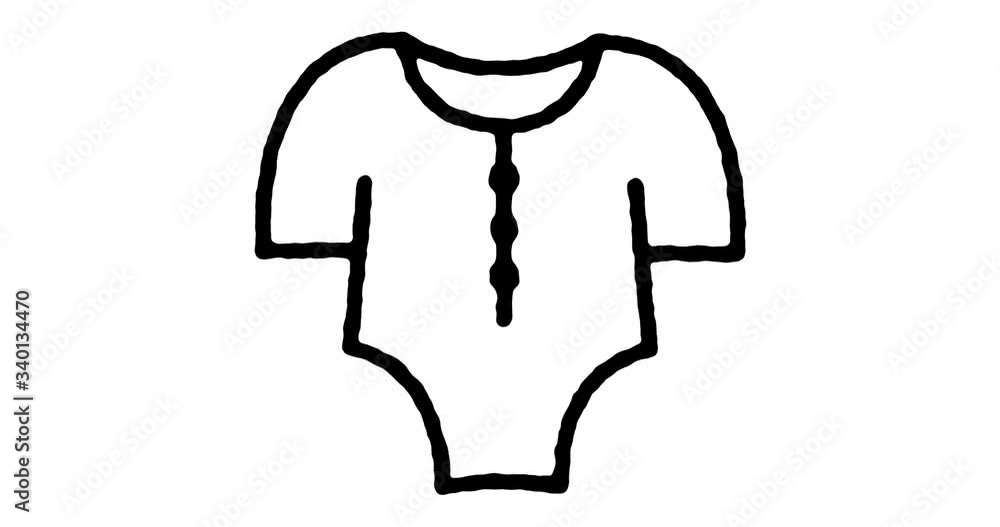Poster hand drawn doodle icon animation for baby sitter to use as video design element. minimalistic symbol