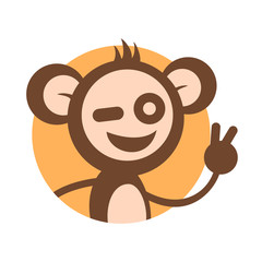 Creative design of funny monkey draw