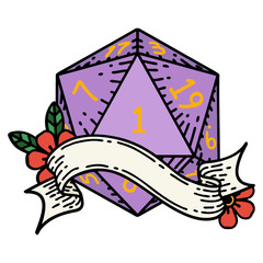 natural one d20 dice roll illustration