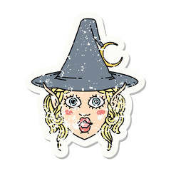 elf mage character face grunge sticker