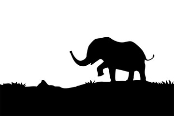 Naklejka premium Creative design of elephant walking illustration