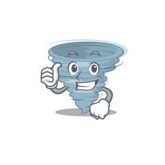 Tornado cartoon character design making OK gesture