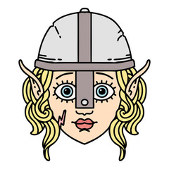 elf fighter character face illustration