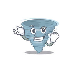 A dazzling tornado mascot design concept with happy face