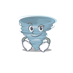 A mascot design of tornado having confident gesture