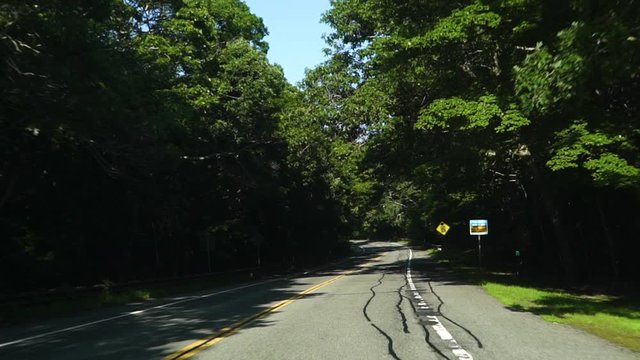 Montauk State Highway in slow motion.  Long Island