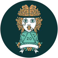 human barbarian with natural twenty dice roll icon