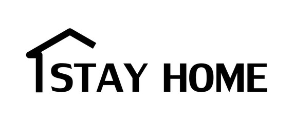 Stay home, slogan on white background. Vector illustration.