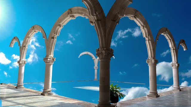 Aguascalientes, Mexico 03/20/2020 time lapse construction of the architecture building of the government palace in Aguascalientes