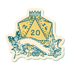 natural twenty D20 dice roll illustration