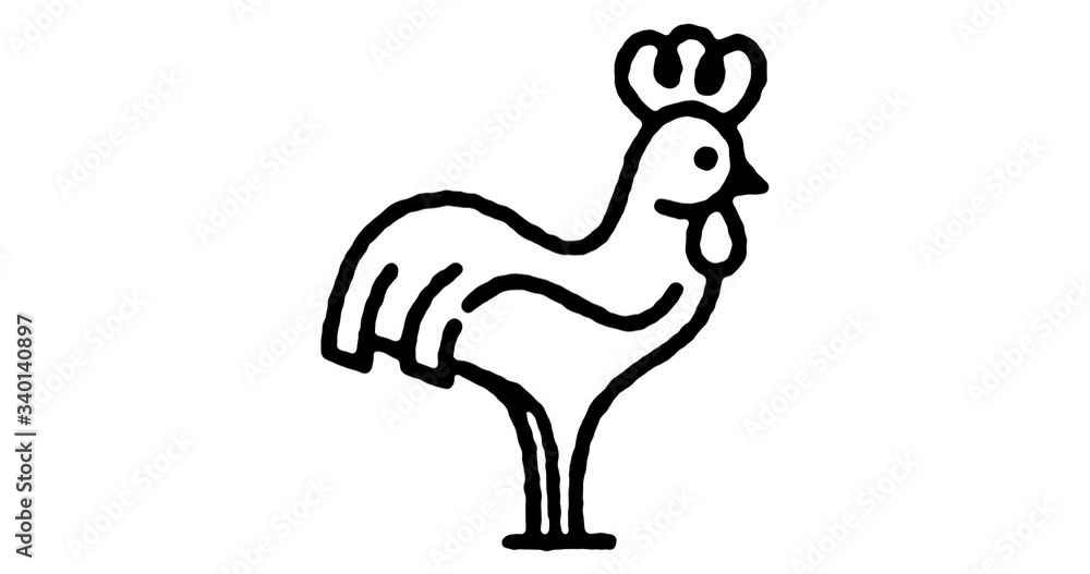 Aufkleber hand drawn doodle icon animation for poultry raising to use as video design element. minimalistic sy