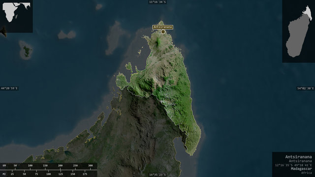 Antsiranana, Madagascar - composition. Satellite