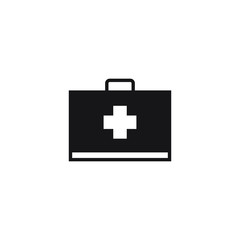 first aid kit vector glyph design isolated on white background
