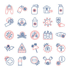 bundle of stop covid19 icons