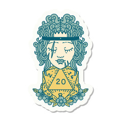 human barbarian with natural twenty dice roll sticker