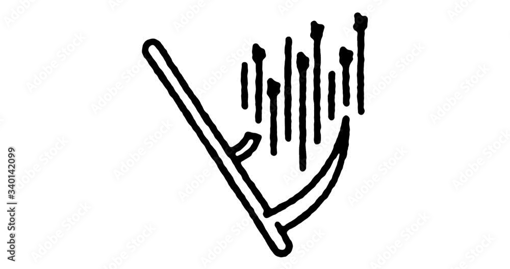 Poster hand drawn doodle icon animation for harvest season to use as video design element. minimalistic sym