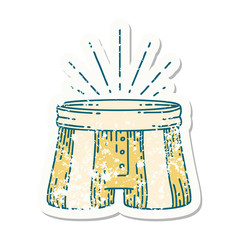 grunge sticker of tattoo style pair of shorts