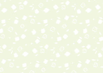 緑色に白の花模様　A4横