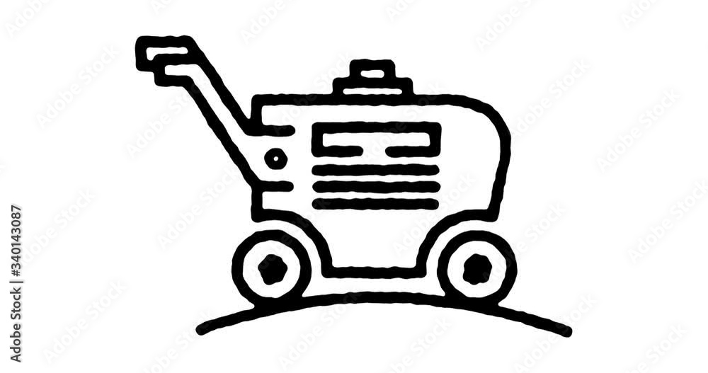 Poster hand drawn doodle icon animation for garden care to use as video design element. minimalistic symbol
