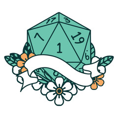 natural one d20 dice roll illustration