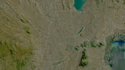 Balaka, Malawi - outlined. Satellite