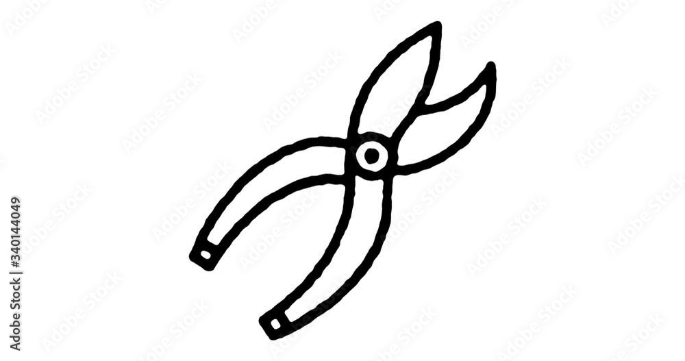 Poster hand drawn doodle icon animation for agricultural equipment to use as video design element. minimali