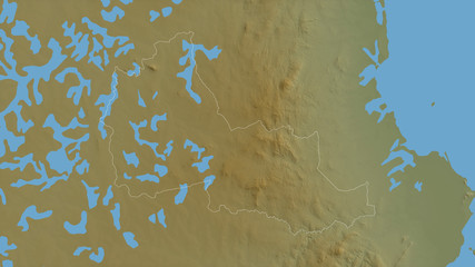 Obraz premium Dowa, Malawi - outlined. Physical