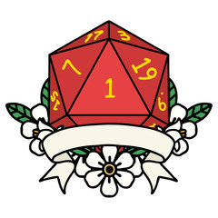 natural one d20 dice roll illustration