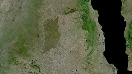 Kasungu, Malawi - outlined. Satellite
