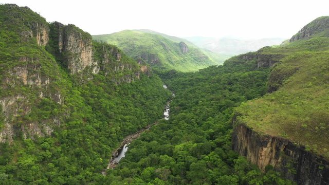 a grant aerial view of chapada national park in brazil