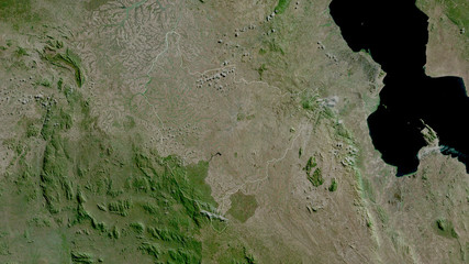 Lilongwe, Malawi - outlined. Satellite