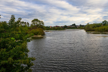 View of the Vichkinza river in Diveyevo, Russia