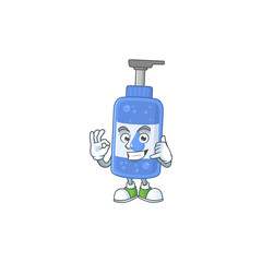 Handsanitizer mascot cartoon design make a call gesture