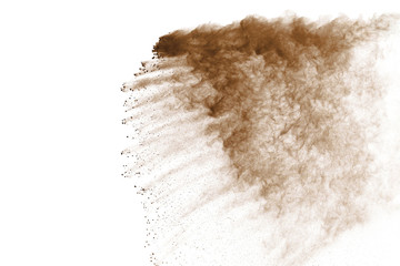 Coffee explosion isolated on white background